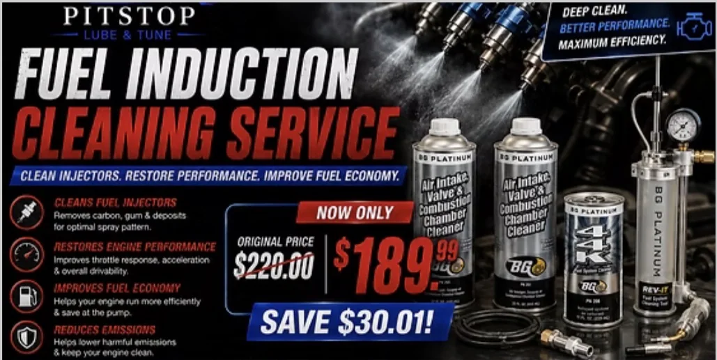 Fuel induction cleaning promotional flyer